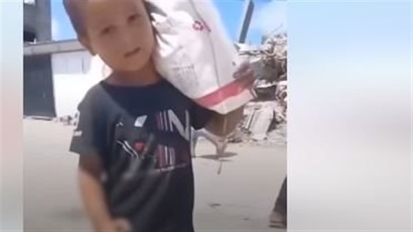 طفل فلسطيني يحمل