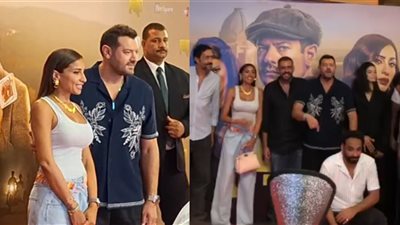 عمرو يوسف ودينا الشربيني وصبا مبارك يحتفلون بالعرض الخاص لفيلم درويش| صور