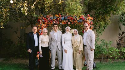 المهندس أحمد سمير نجل الإعلامي سمير عمر رئيس قطاع الأخبار بالمتحدة للخدمات الإعلامية يحتفل بخطوبته