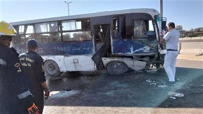 إصابة 10 أشخاص في حادث انقلاب أتوبيس عمال شركة بالإسكندرية 