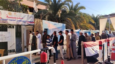 طوابير أمام لجان انتخابات مجلس الشيوخ في ثاني أيام الإعادة بالوادي الجديد