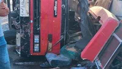 إصابة 28 شخصًا في حادث انقلاب أتوبيس بالحسينية في الشرقية