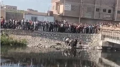 انتشال جثمان خامس ضحايا غرق سيارة بأحد المصارف في بلبيس بالشرقية