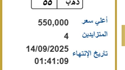 تفاصيل مزاد لوحات مرور مميزة للسيارات بأسعار تصل إلى 650 ألف جنيه.. أبرزها دهب 55