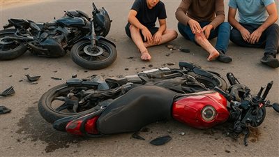 إصابة 3 أشخاص في تصادم دراجتين ناريتين بالأقصر