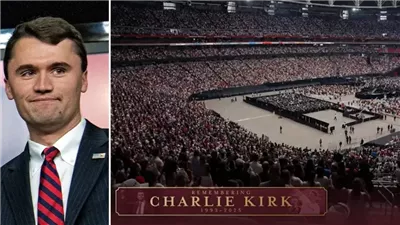 على رأسهم ترامب وإيلون ماسك وميجين كيلي.. عشرات الآلاف يشاركون في حفل تأبين تشارلي كيرك