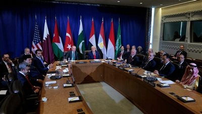 بيان عربي إسلامي مشترك بعد لقاء ترامب: أكدنا رفض تهجير الفلسطينيين وضرورة الوقف الفوري لإطلاق النار بغزة