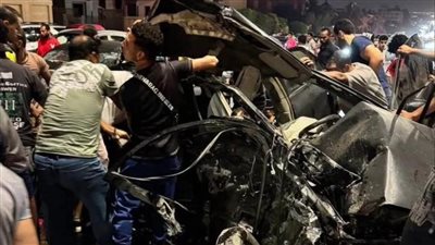 تصادم عدد من السيارات بمحور جمال عبد الناصر في التجمع