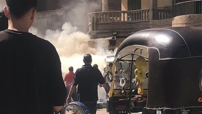 السيطرة على حريق سيارة مندوب مبيعات في المحلة