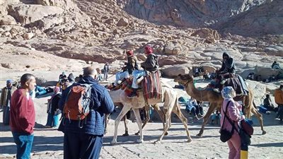 رغم إجازة الدير.. إقبال كبير على سانت كاترين لتسلق جبل موسى