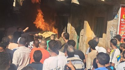 حريق في مخزن زيوت خلف مركز طبي في مسطرد بالقليوبية