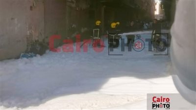 صور ترصد حريقا شب في مخزن زيوت خلف مركز طبي بمسطرد بالقليوبية