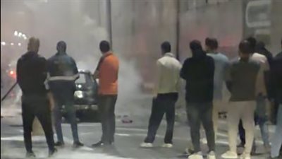 حريق سيارة ملاكي بمحيط ميدان الرماية في الجيزة