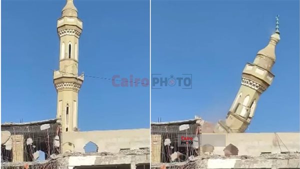 هدم مئذنة مسجد العزازي