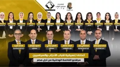 تنسيقية شباب الأحزاب تعلن مرشحيها على القائمة الوطنية بانتخابات النواب 2025
