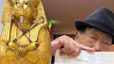  إنه لشرف عظيم.. عالم آثار ياباني يتلقى دعوة داخل تمثال لحضور حفل افتتاح المتحف المصري الكبير