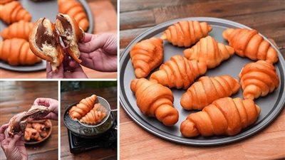 طريقة عمل المولتو بالصور خطوة بخطوة.. كرواسون بالشوكولاتة بالتكنيك السحري