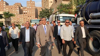 محافظ الجيزة يتفقد اصطفاف معدات شركة مياه الشرب للتعامل مع أي بلاغات طارئة