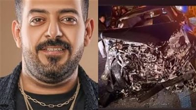 أول صور لسيارة إسماعيل الليثي عقب تعرضه لحادث سير مروع ونقله إلى العناية المركزة