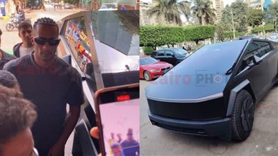 بسيارة تسلا.. وصول محمد رمضان إلى مسجد مصطفى محمود بالمهندسين لأداء صلاة الجنازة على والده| صور