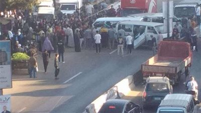 إصابة 7 أشخاص في تصادم 4 ميكروباصات أمام قرية نقيطة بالدقهلية