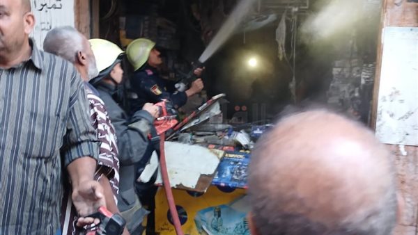 حريق داخل محل بعابدين