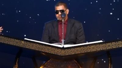 مصطفى حسني لـ المتسابق الكفيف عطية الله رمضان: أنت عطية ربنا لينا اليوم.. افتكرنا بالشفاعة