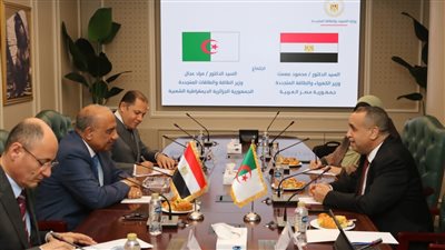 وزير الكهرباء يبحث مع نظيره الجزائري تعزيز التعاون في الطاقة المتجددة والهيدروجين الأخضر