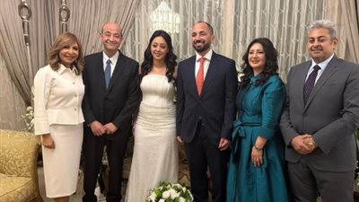 الصور الأولى من قراءة الفاتحة لـ نجل عمرو أديب ولميس الحديدي