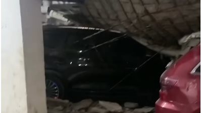 عليها صورة ضاضا.. سقوط سقف جراج على سيارة شيماء سعيد أرملة إسماعيل الليثي