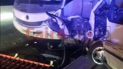 12 شخصا.. أسماء وحالة المصابين في حادث تصادم أتوبيس وميكروباص بطريق بنها - المنصورة