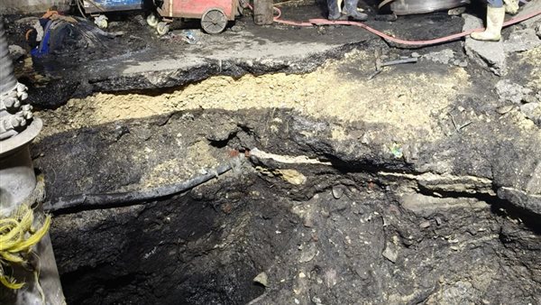 كسر مفاجئ بخط مياه