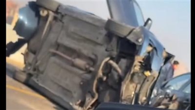 أول صورة لحادث تصادم أتوبيس و10 سيارات ملاكي بالطريق السياحي في الجيزة