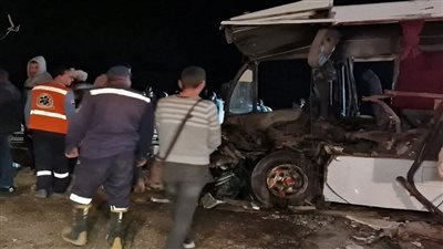 إصابة 5 أشخاص إثر تصادم ملاكي بأتوبيس وردية في المنوفية