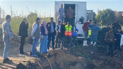 إصلاح عطل مفاجئ في خط المياه الرئيسي بقليوب بالقليوبية
