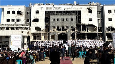  نقابة أطباء مصر تحيي تخريج 168 طبيبا فلسطينيا من قلب مجمع الشفاء بغزة