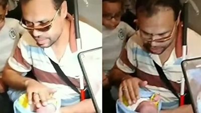 تكلفة العملية تفوق إمكانياتي.. كفيف بالمنيا يستغيث: نفسي أشوف ابني قبل ما يكبر