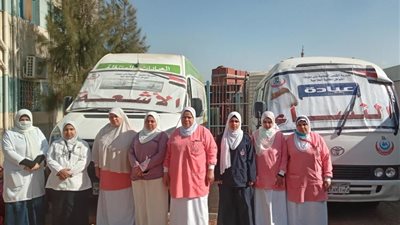 2792 خدمة طبية مجانية متنوعة بقافلة حياة كريمة لأهالي كفر منسابة ببني سويف