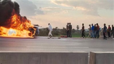 مصرع شخص إثر انقلاب ملاكي واحتراقها بالقليوبية