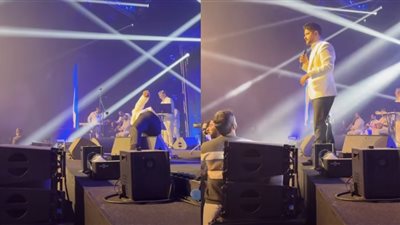 سقوط المطرب ناصيف زيتون على المسرح خلال حفله في أبوظبي