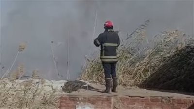 اندلاع حريق بجوار مقابر عين الصيرة بالقاهرة | صور