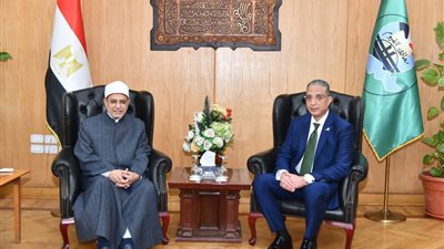 محافظ الفيوم يستقبل رئيس جامعة الأزهر لبحث مجالات التعاون المشترك