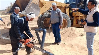 حملة مكبرة لإزالة التعديات على أراضي الدولة بمدينة الخارجة| صور