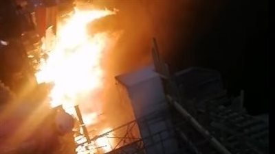 حريق بجانب محطة مترو المرج الجديدة أسفل الطريق الدائري