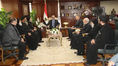 قيادات الطوائف الكنسية ببني سويف يهنئون المحافظ بحلول شهر رمضان