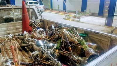 ضبط شيش في ثلاثة مقاهٍ مخالفة بحي شرق سوهاج (صور)