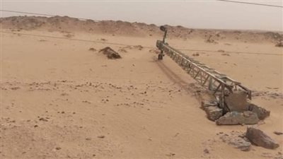 العواصف الترابية تتسبب في سقوط أبراج للضغط المتوسط بالوادي الجديد