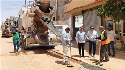 الوادى الجديد تنتهي من رصف طرق مركز باريس ببلاط الإنترلوك