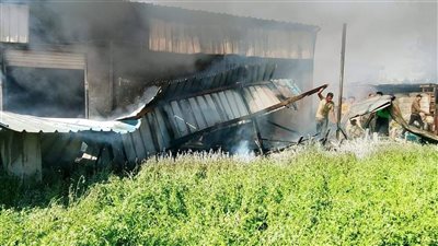 ارتفاع عدد مصابي حريق ورشة دهانات بقرية الشعراء في دمياط إلى 16 حالة