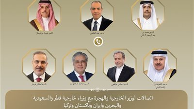 وزير الخارجية يبحث مع نظرائه في السعودية والبحرين وقطر وباكستان وإيران وتركيا جهود التهدئة الإقليمية